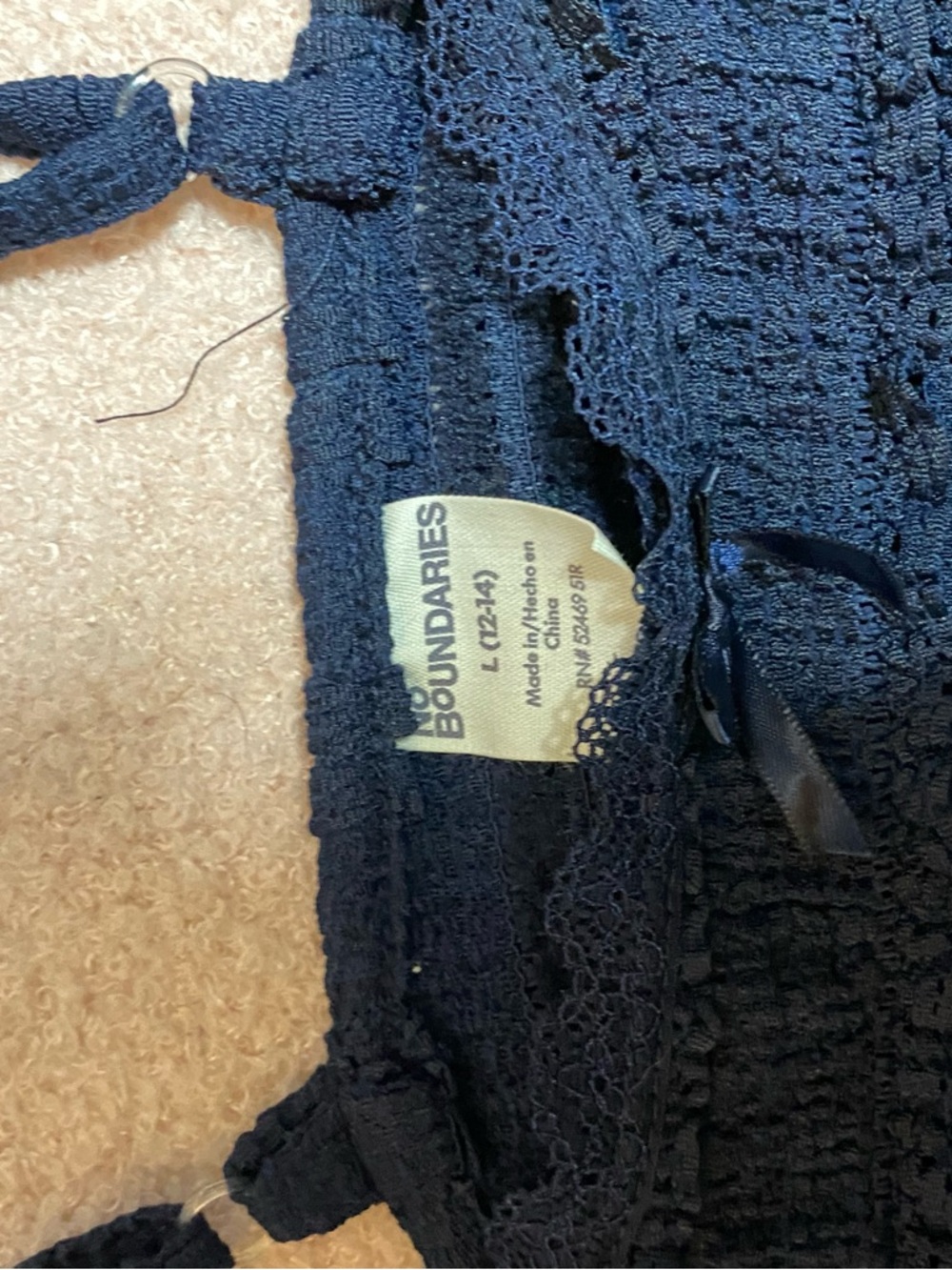 Navy Textured Tank - Picture 2 of 2